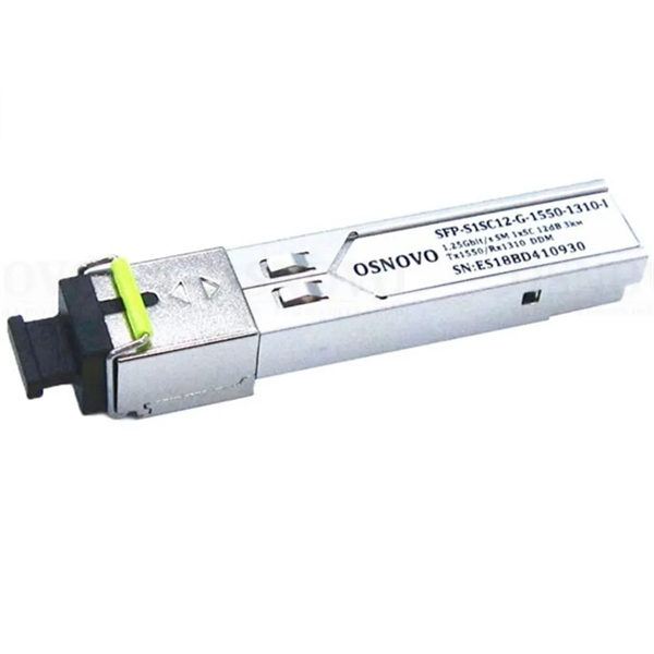 Osnovo - Оптический SFP Модуль промышленный. Одно волокно Single Mode. Скорость: до 1,25 Гбит/c. Тип разъема: SC. Оптический бюджет: 12дБ. Расстояние передачи - до 3км. Рабочая длина волны,нм - Tx:1550/Rx:1310. Поддержка DDM. Размеры (ШхВхГ): 13,7x11x63,8мм. Рабочая температура: -40…+85°С.