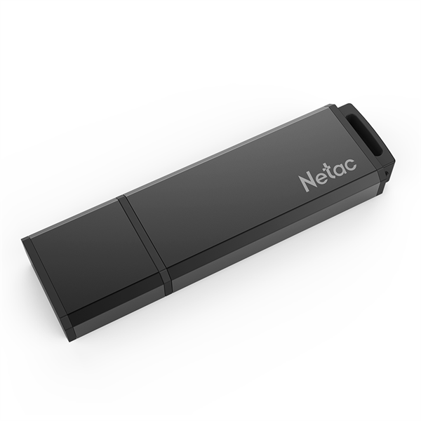 Флешка USB Netac U351 NT03U351N-016G-30BK, 16Gb, USB 3.0, с колпачком, металлическая, черная
