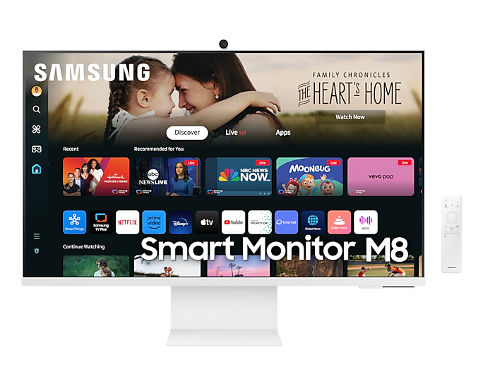 Монитор Samsung 32" Smart monitor M8 S32DM801UI VA 16:9 3840x2160x60Hz 4ms 400cd 3000:1 178/178 1млрд HDMI USB-C(65W) 2*USB 2.0 Spk10W Tizen HDR10+ sRGB 99% Tilt HAS Pivot  (существенное повреждение коробки)