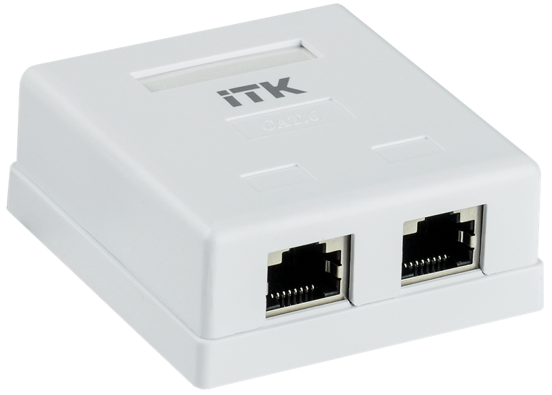  ITK Настенная инф. розетка RJ45 кат. 6 FTP 2-порт