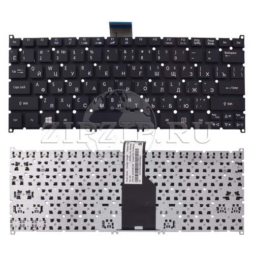 Клавиатура для ноутбука Acer S3 S5,ONE 756,TravelMate B1 BLACK (Frosted keycap,For Win8) черная