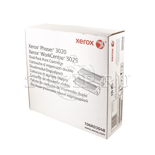 106R03048 - Тонер-картридж (двойная упаковка), Xerox, 106R03048, Для Xerox Phaser 3020BI, WorkCentre 3025BI/3025NI, 3 000 страниц (А4)