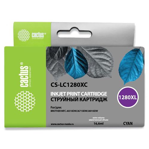 Картридж струйный Cactus CS-LC1280XC голубой (16.6мл) (Cactus)
