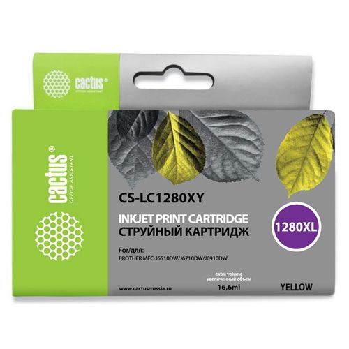 Картридж струйный Cactus CS-LC1280XY желтый (16.6мл) (Cactus)