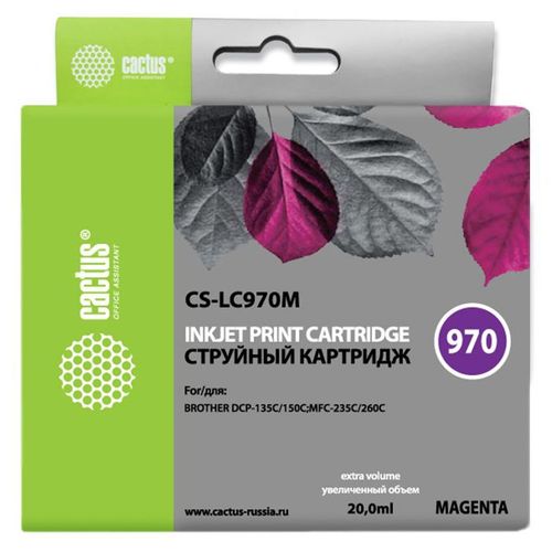 Картридж струйный Cactus CS-LC970M пурпурный (20мл) (Cactus)