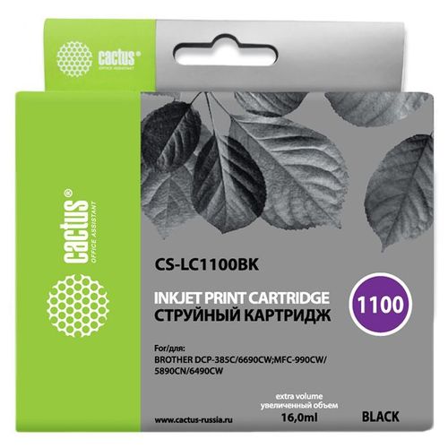 Картридж струйный Cactus CS-LC1100BK черный (16мл) (Cactus)