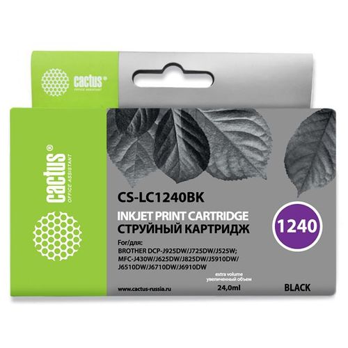 Картридж струйный Cactus CS-LC1240BK черный (24мл) (Cactus)