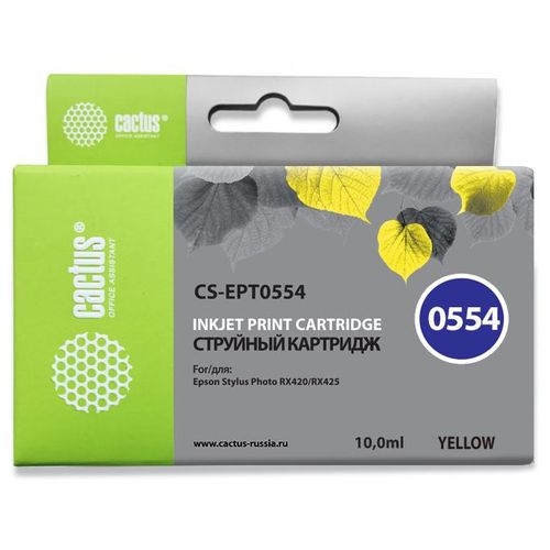 Картридж струйный Cactus CS-EPT0554 T0554 желтый (16мл) (Cactus)