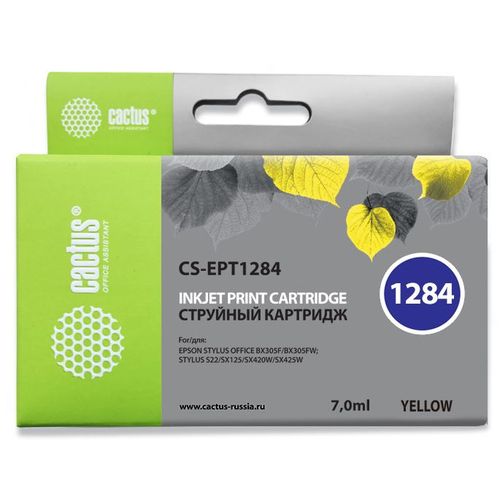 Картридж струйный желтый (7мл) Epson Stylus S22/S125/SX420/SX425/Office BX305 (Cactus)