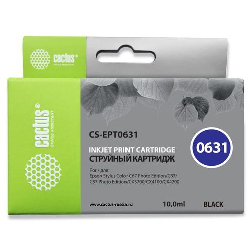 Картридж струйный Cactus CS-EPT0631 T0631 черный (14мл) (Cactus)