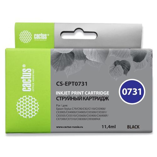 Картридж струйный Cactus CS-EPT0731 T0731 черный (11.4мл) (Cactus)
