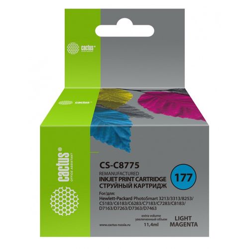 Картридж струйный №177 светло-пурпурный HP PS 3213/3313/8253/C5183/C6183/C6283/C (Cactus)