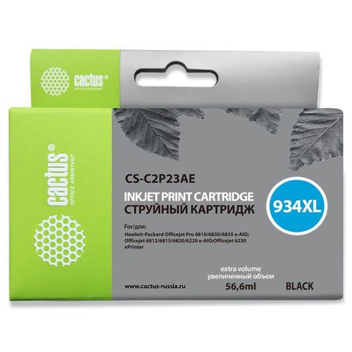 Картридж струйный №934XL черный (30мл) (Cactus)