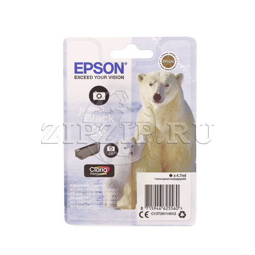 Картридж EPSON T26114012 new для XP-600/700/800 фото черный стандартный