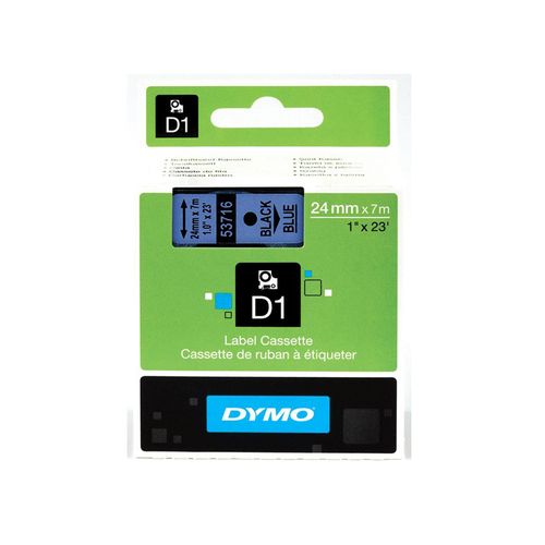 Картридж с лентой D1 для принтеров DYMO LabelManager 24 мм х 7 м, черный на синей ленте (Original)