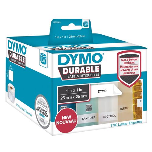 Стойкие этикетки 25х25мм для принтеров DYMO LabelWriter, 1700шт/рул (Original)