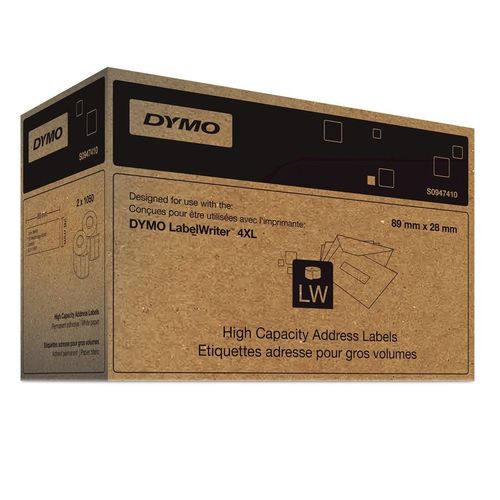 Адресные этикетки 89 x 28мм (только для DYMO LabelWriter 4XL) 2 рулона, 1050 шт/рул (Original)