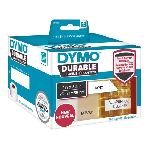 Стойкие этикетки 25х89мм для принтеров DYMO LabelWriter, 700шт/рул (Original)