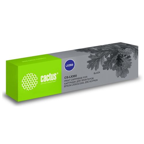 Картридж матричный Cactus CS-LX350 12.7x10 черный для Epson LX350/LQ350/ERC19/VP80K (Cactus)