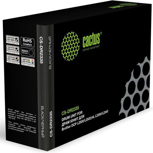 Блок фотобарабана Cactus CS-DR2335 DR-2335 черный ч/б:12000стр. для L2500/2520/2540/HL2300/2340/2360/MFC2700 Brother (Cactus)
