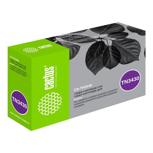 Картридж лазерный Cactus CS-TN3430 TN-3430 черный (3000стр.) для Brother HL L5000/5100/5200/6250/6300/6400 (Cactus)