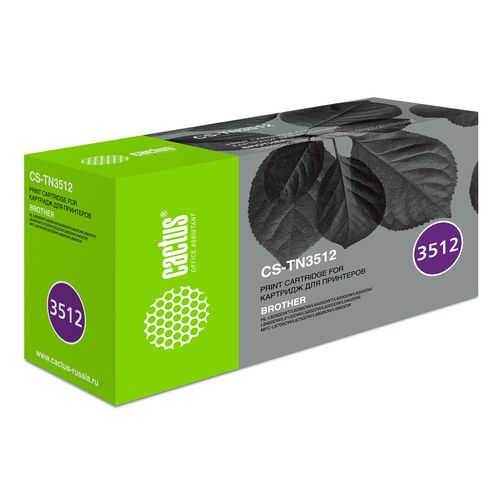 Картридж лазерный Cactus CS-TN3512 TN-3512 черный (12000стр.) для Brother DCP L6600DWHL/L6250DNHL/L6300DWHL/L6400DWHL/L6400DWTMFC/L6800DWMFC/L6800DWTMFC/L6900DWMFC/L6900DWT (Cactus)