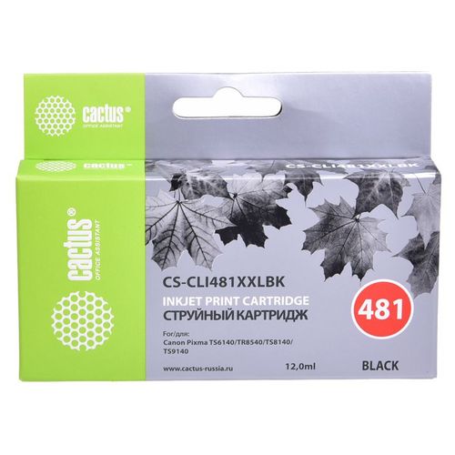Картридж струйный Cactus CS-CLI481XXLBK черный (12.2мл) для Canon Pixma TR7540/TR8540/TS6140/TS8140 (Cactus)