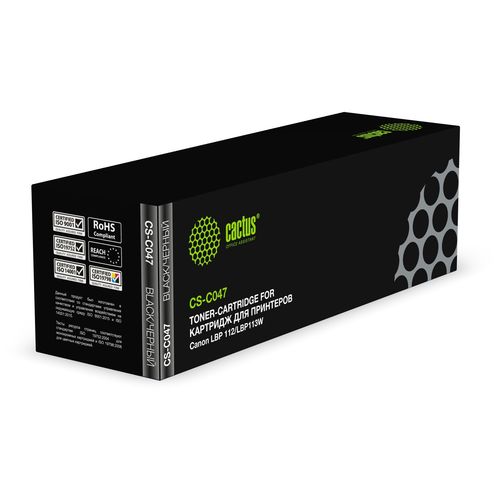 Картридж лазерный Cactus CS-C047 Cartridge 047 черный (1600стр.) для Canon LBP112/LBP113W (Cactus)