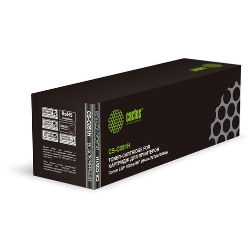 Картридж лазерный Cactus CS-C051H 051H черный (4100стр.) для Canon LBP 162dw/MF 264dw/267dw/269dw (Cactus)