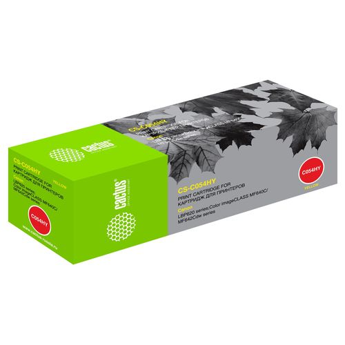 Картридж лазерный Cactus CS-C054HY 054 H Y желтый (2300стр.) для Canon LBP 621Cw/623Cdw/641Cw/643Cdw (Cactus)