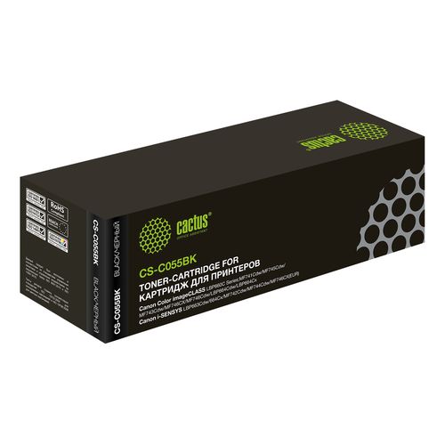 Картридж лазерный Cactus CS-C055BK 055 BK черный (2300стр.) для Canon LBP663Cdw, LBP664Cx, MF746Cx, MF742Cdw, MF744Cdw (Cactus)
