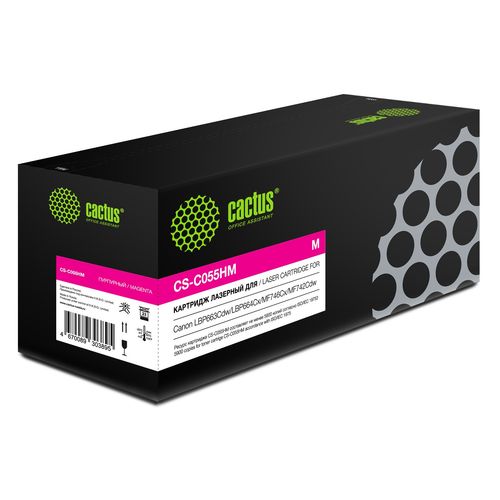 Картридж лазерный Cactus CS-C055HM 055 H M пурпурный (5900стр.) для Canon LBP663Cdw/LBP664Cx/MF746Cx/MF742Cdw/MF744Cdw (Cactus)