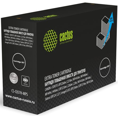 Картридж лазерный Cactus CS-C057H-MPS Cartridge 057 черный (15000стр.) для Canon i-SENSYS LBP226dw/227dw/MF445dw/MF448dw/MF449x/449dw/LBP223dw/226dw/228x/MF443dw/MF446x, Satera LBP224/221, imageCLASS LBP236dw/LBP237dw/MF455dw (Cactus)