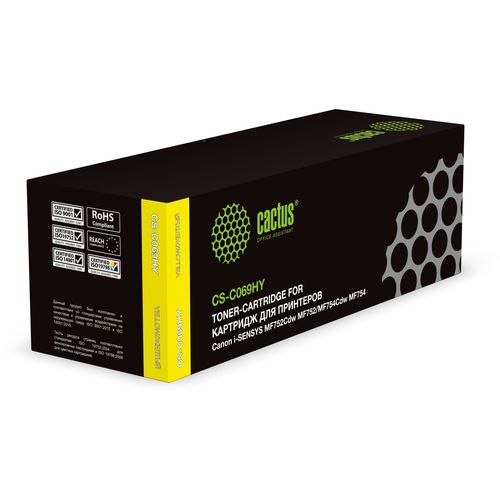 Картридж лазерный Cactus CS-C069HY 069H желтый (5500стр.) для Canon i-SENSYS MF752Cdw MF752/MF754Cdw MF754 (Cactus)
