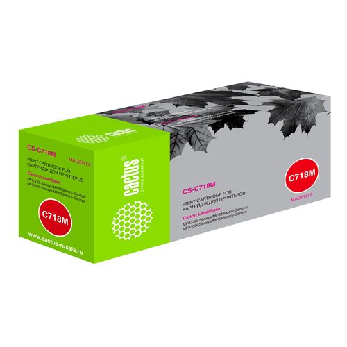 Картридж лазерный Cactus CS-C718М CS-C718M 718 M пурпурный (2900стр.) для Canon i-Sensys MF8330/MF8340/MF8350/MF8360/MF8540/MF8580/LBP7200/7210/7660/7680 (Cactus)