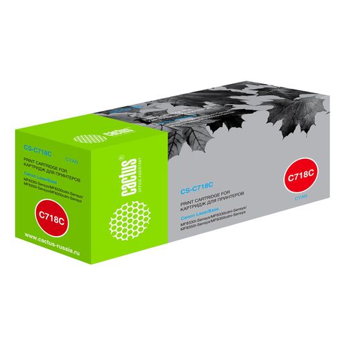 Картридж лазерный Cactus CS-C718С CS-C718C 718 C голубой (2900стр.) для Canon i-Sensys MF8330/MF8340/MF8350/MF8360/MF8540/MF8580/LBP7200/7210/7660/7680 (Cactus)
