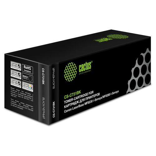 Картридж лазерный Cactus CS-C731BK 731 BK черный (1600стр.) для Canon LB i-Sensys MF8230/MF8280 (Cactus)