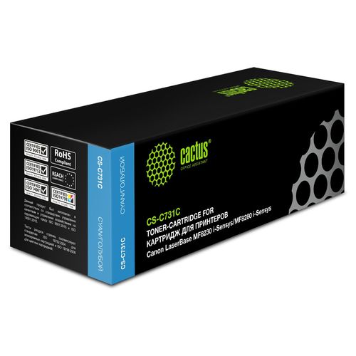 Картридж лазерный Cactus CS-C731C 731 C голубой (1800стр.) для Canon LB i-Sensys MF8230/MF8280 (Cactus)