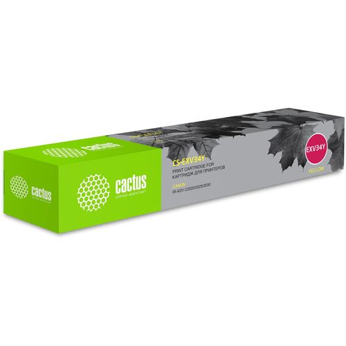 Картридж лазерный Cactus CS-EXV34Y C-EXV34 Y желтый (19000стр.) для Canon IR Advance C2030L/C2030i/C2020L/C2020i/C2025i (Cactus)