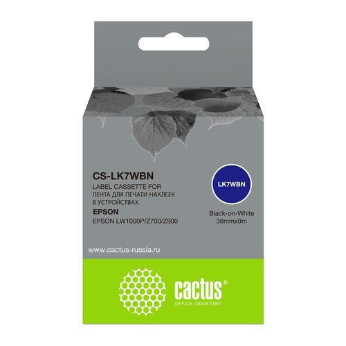 Картридж ленточный Cactus CS-LK7WBN LK-7WBN черный на белом для Epson LW1000P/Z700/Z900 (Cactus)