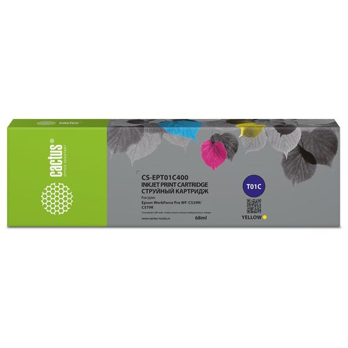 Картридж струйный Cactus CS-EPT01C400 T01C4 желтый (68мл) для Epson WorkForce Pro WF-C529RDTW/C579RD2TWF/C579RDTWF Pro (Cactus)