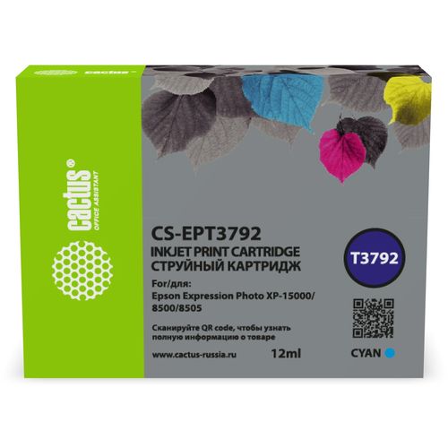 Картридж струйный Cactus CS-EPT3792 378XL голубой (12мл) для Epson Expression Photo XP-8500/XP-8505/XP-15000 (Cactus)