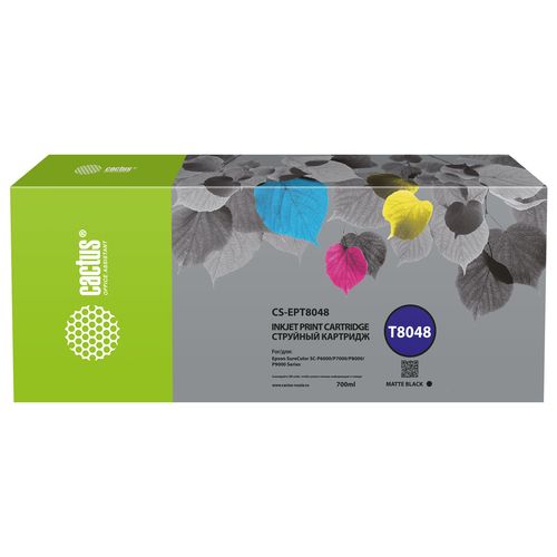 Картридж струйный Cactus CS-EPT8048 T8048 черный матовый (700мл) (Cactus)