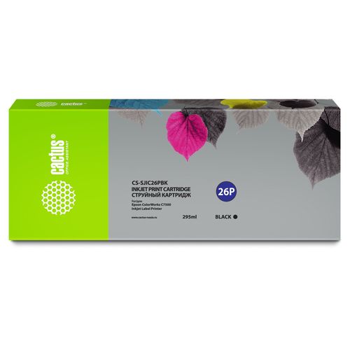 Картридж струйный Cactus CS-SJIC26PBK C33S020618 черный (295мл) для Epson ColorWorks TM-C7500 (Cactus)