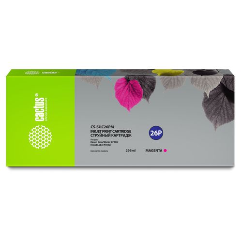 Картридж струйный Cactus CS-SJIC26PM C33S020620 пурпурный (295мл) для Epson ColorWorks TM-C7500 (Cactus)