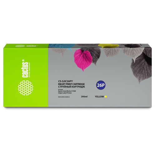 Картридж струйный Cactus CS-SJIC26PY C33S020621 желтый (295мл) для Epson ColorWorks TM-C7500 (Cactus)