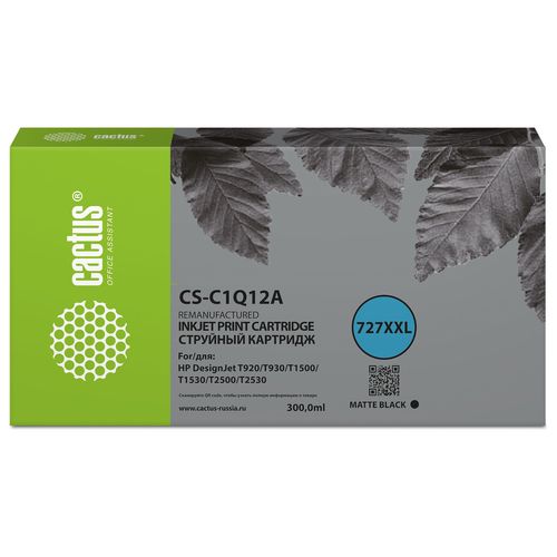 Картридж струйный Cactus CS-C1Q12A №727 черный (300мл) (Cactus)