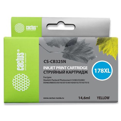 Картридж струйный Cactus CS-CB325N(CS-CB325) №178XL желтый (14.6мл) для HP PS B8553/C5383/C6383/D5463 (Cactus)