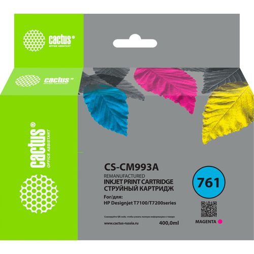 Картридж струйный Cactus CS-CM993A №761 пурпурный (400мл) для HP (Cactus)