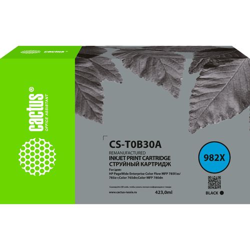 Картридж струйный Cactus CS-T0B30A 982X черный (423мл) для HP PageWide 765dn/780 Enterprise Color (Cactus)